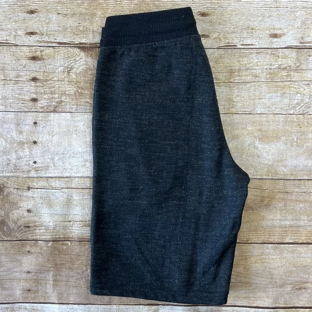 Lee Boys Knit Shorts Charcoal Gray‎ Marl Elastic Waist Lime Green Drawstring